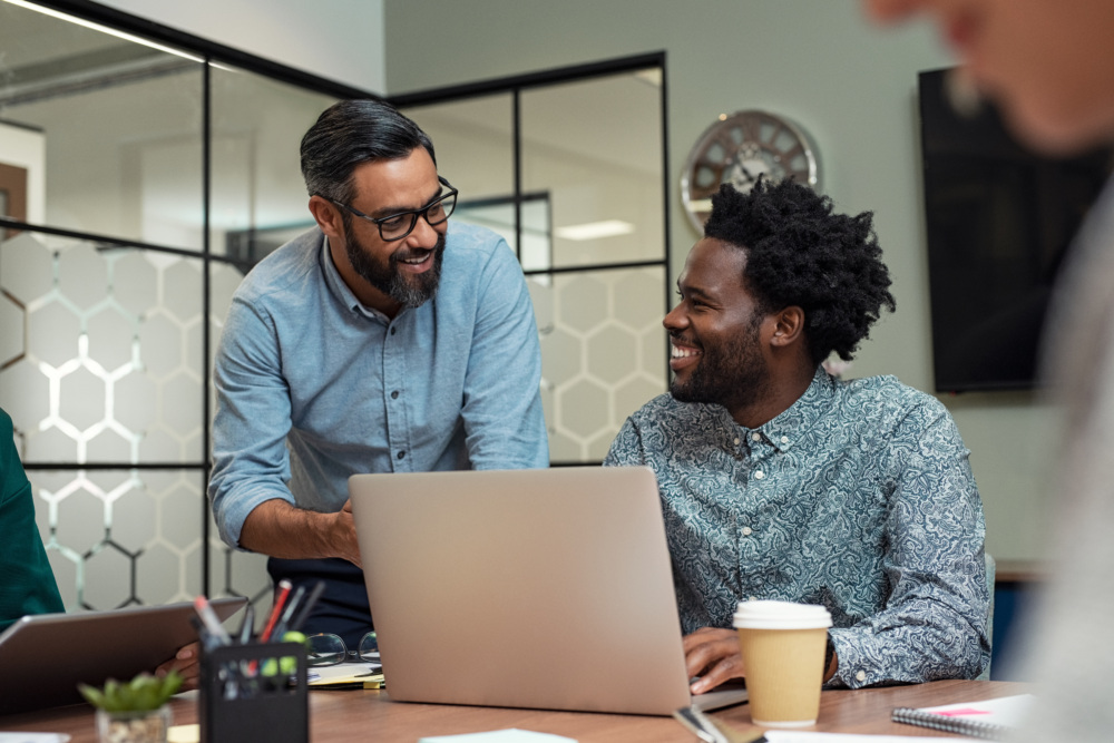 Happy business team in a meeting